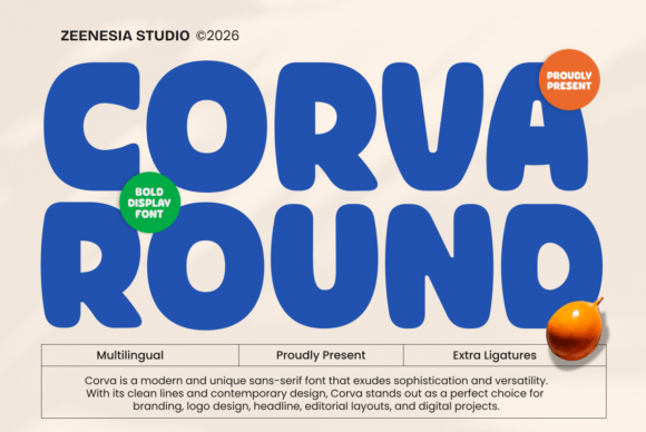 Discover Corva Round: A Modern Rounded Display Font