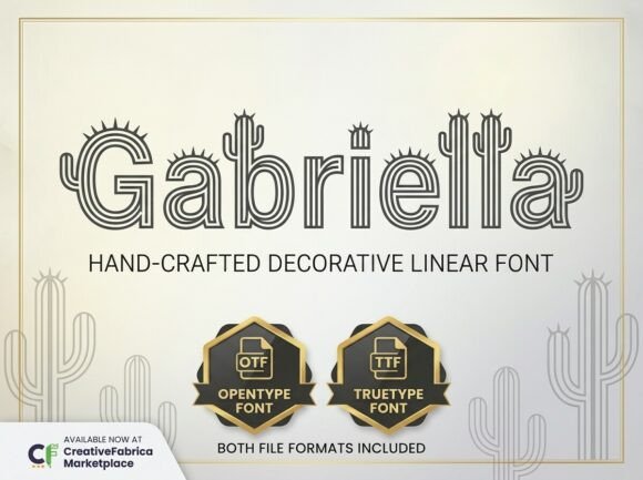 Gabriella: A Retro Cactus-Deco Font for Desert-Chic Designs