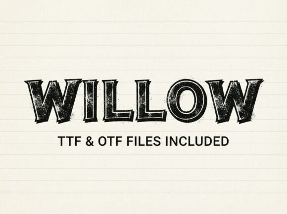 Willow: A Distressed Display Typeface for Authentic Vintage Branding